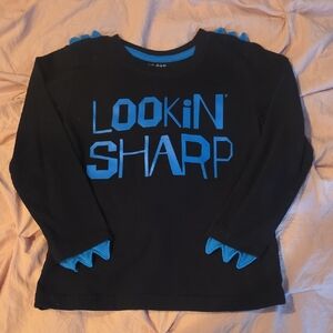 Okie Dokie Black and Blue 'Lookin Sharp' Long Sleeve Tee